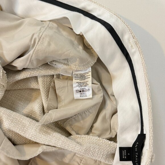 Ann Taylor Cream Straight Leg Women's Pants - Picture 9 of 9